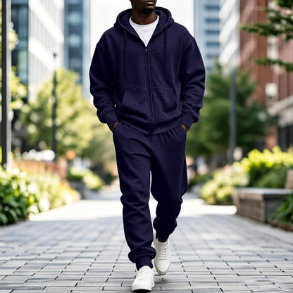 Jogger Sweatpants Matching Outfit For Men 2 Piece Sweat Suits Full Zip Up Hooded Tracksuit Soft Fleece Set