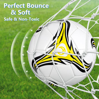 Tradder 4 Pack Soccer Ball with Pump Size 3 4 5 Deflated Soccer Ball for Outdoor Indoor Game Sport Practice Training Gift for Kid Youth Teen Adult Charity Donation