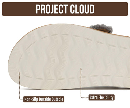 Project Cloud Comfortable Womens Sandals Platform Sandals for Women (Light) | Lightweight Plush Soft Insole Buckle Non Slip Durable Fashion Frayed Footwear Casual Beach Summer Everyday Style All Day Wear