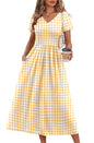 OFEEFAN Summer Dresses for Women Flowy Casual A-Line Midi Dress Beach Vacation Sundresses with Pockets S-2XL