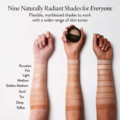 LAURA GELLER NEW YORK Baked Balance-n-Glow Illuminating Powder Foundation – Toffee – Handmade in Italy – Pearl-Infused Satin Finish – Vitamin C Brightening – Buildable Sheer Coverage – For Mature Skin