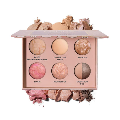 LAURA GELLER Baked Icons Complete Full Face Palette, Light | All-in-One Makeup Palette with Baked Foundations, Blush, Bronzer, Highlighter, Eyeshadows | Coverage for Mature Skin | Travel-Friendly