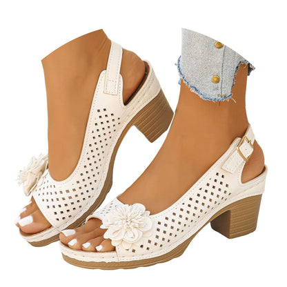 Orthopedic Wedge Sandals For Women 2026,Chunky Block Arch Support Sandal Adjustable Ankle Strap Hollow Out Low Heeled Slippers Wide Width Elegant Dressy Summer Platform Beach Shoes