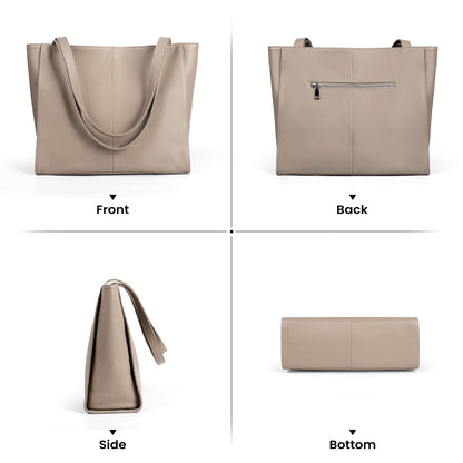 befen Genuine Leather Tote Bag for Women Work, Women's Leather Shoulder Bags Purses Satchel Handbags with Laptop Compartment
