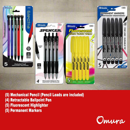 70 Piece Back to School Supplies Kit for Middle & High School Students Grades 7-12, Complete Student Supply Bundle with Binder, Notebooks, Folders, Pens, Pencils, Highlighters & Classroom Essentials