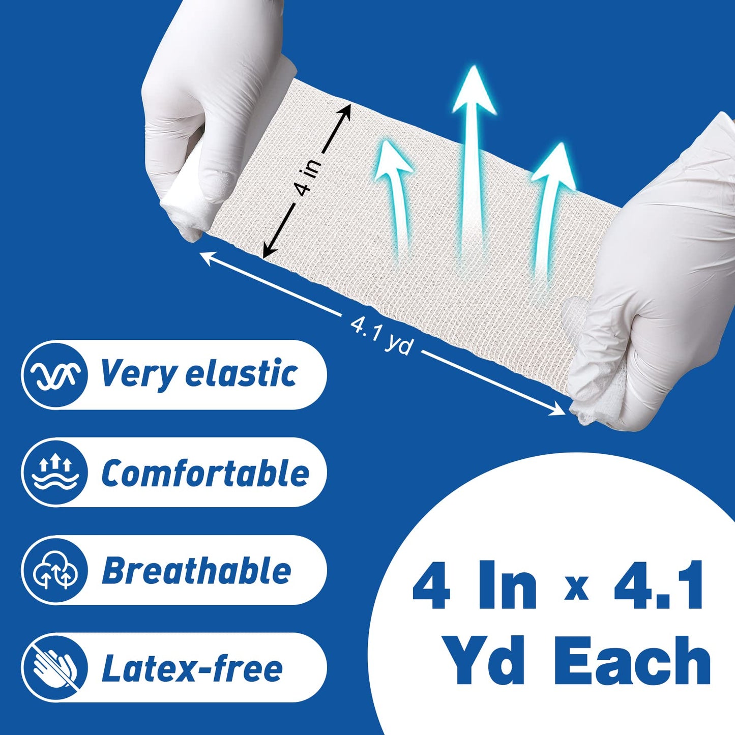 AZEN 25 Pack Gauze Rolls Bandages, 3 in x 4.1 Yards, Premium Medical Supplies & First Aid Supplies, Bandage Wrap Vet Wrap, Mummy Wraps