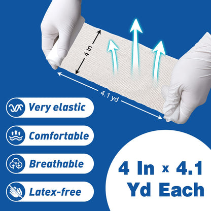 AZEN 25 Pack Gauze Rolls Bandages, 3 in x 4.1 Yards, Premium Medical Supplies & First Aid Supplies, Bandage Wrap Vet Wrap, Mummy Wraps