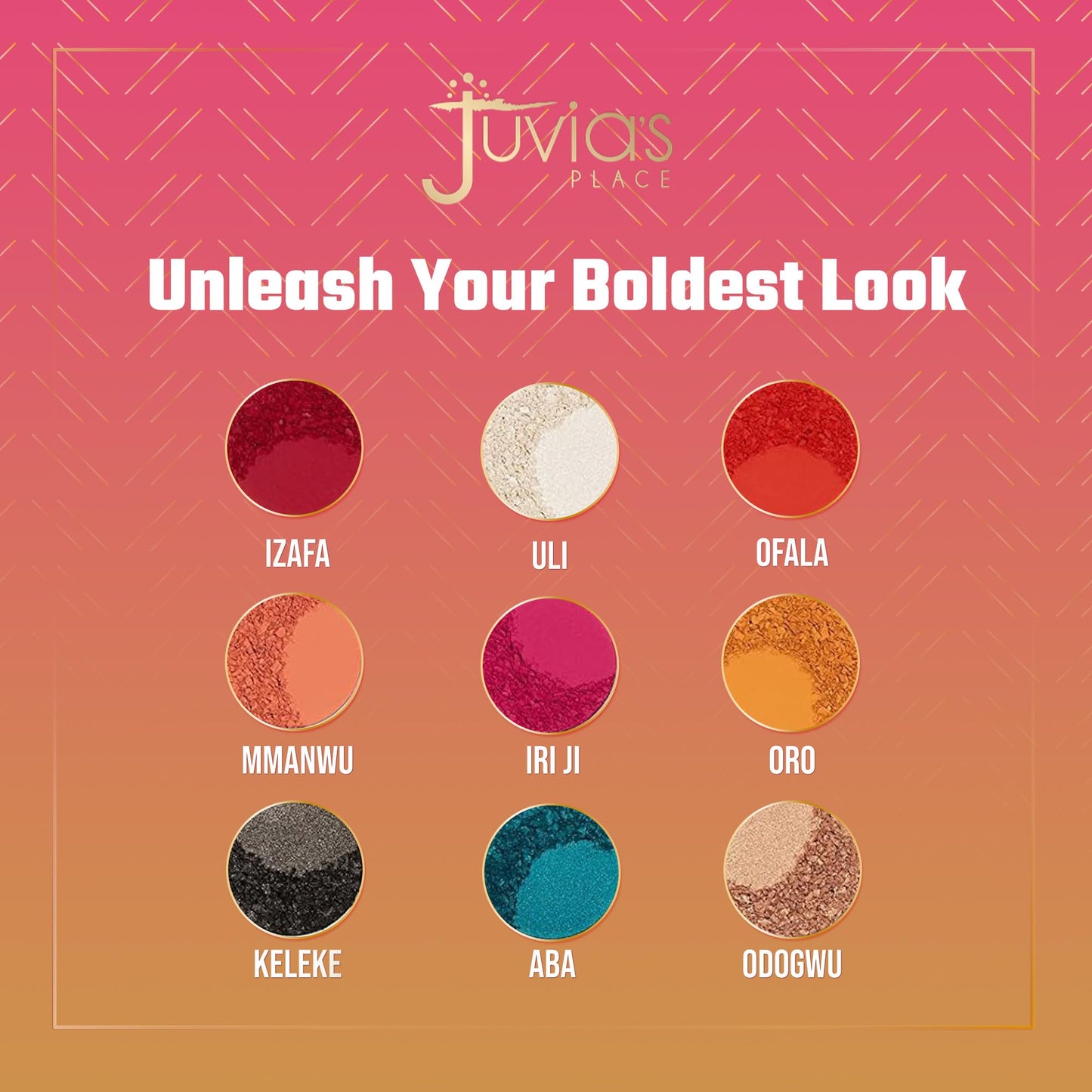 Juvia's Place Palette The Warrior - Warm Golds, Browns & Bronzes, Shades of 9, Warm and Neutral Palette, Pigmented Makeup Palette Eye Color & Shine