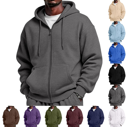 Full Zip Hoodies for Men Big And Tall Oversized Hooded Fleece Sweatshirt | Knit Open Front Cardigan, Zipper Jackets, Oversize, Streetwear, Basic Fit, Lightweight, Warm, Big and Tall, Hooded Sweatshirt