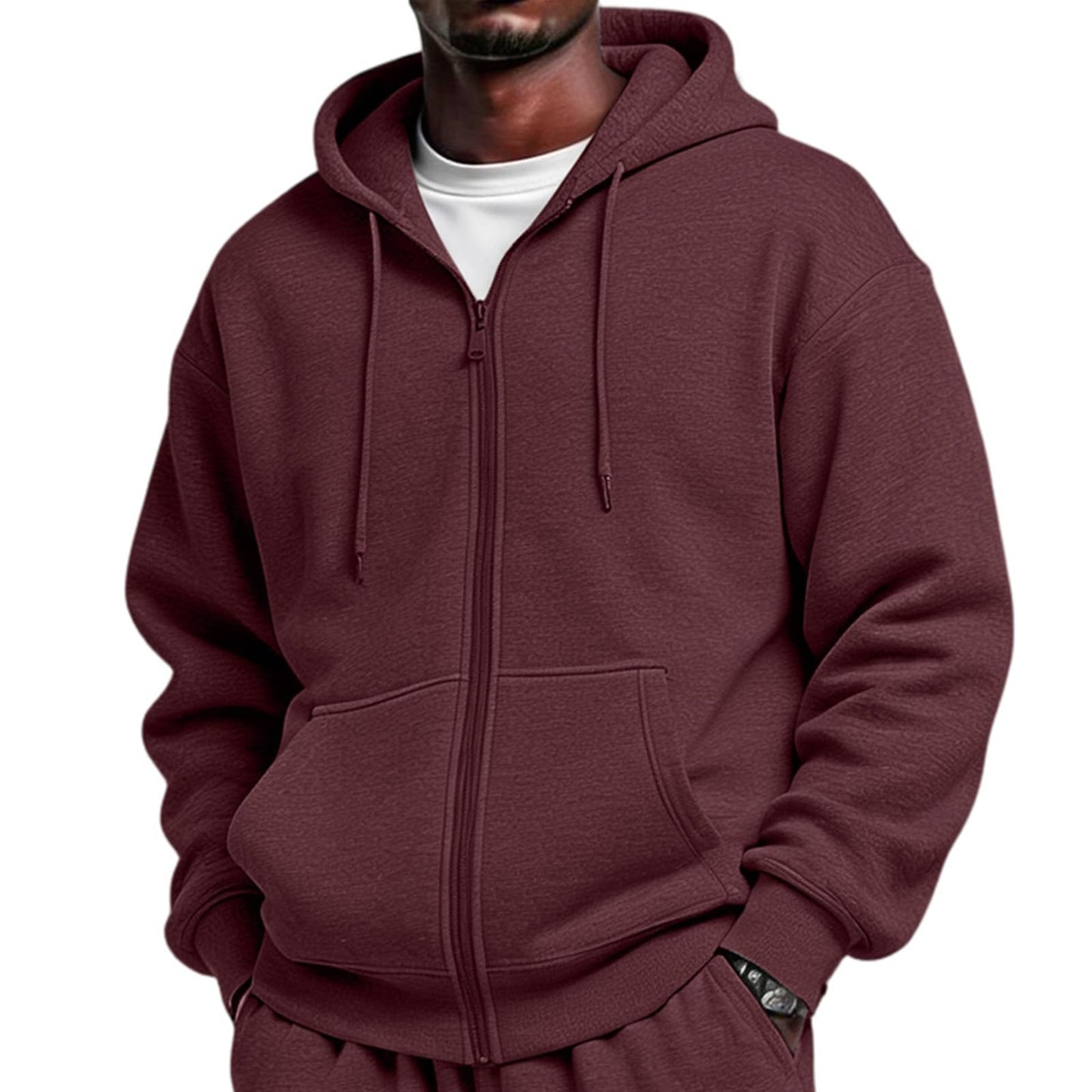 Full Zip Hoodies for Men Big And Tall Oversized Hooded Fleece Sweatshirt | Knit Open Front Cardigan, Zipper Jackets, Oversize, Streetwear, Basic Fit, Lightweight, Warm, Big and Tall, Hooded Sweatshirt