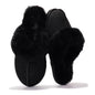 Project Cloud Genuine Leather Slippers for Women with Genuine Fur Lining, Non-Slip Indoor/Outdoor Clog Mule Slippers, Memory Foam Insole