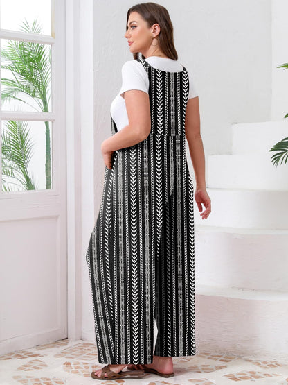 TAKEYAL Women's Plus Size Jumpsuit Overalls Wide Leg Casual Summer Rompers Adjustable Loose Fit Jumpsuits With Pockets 2026