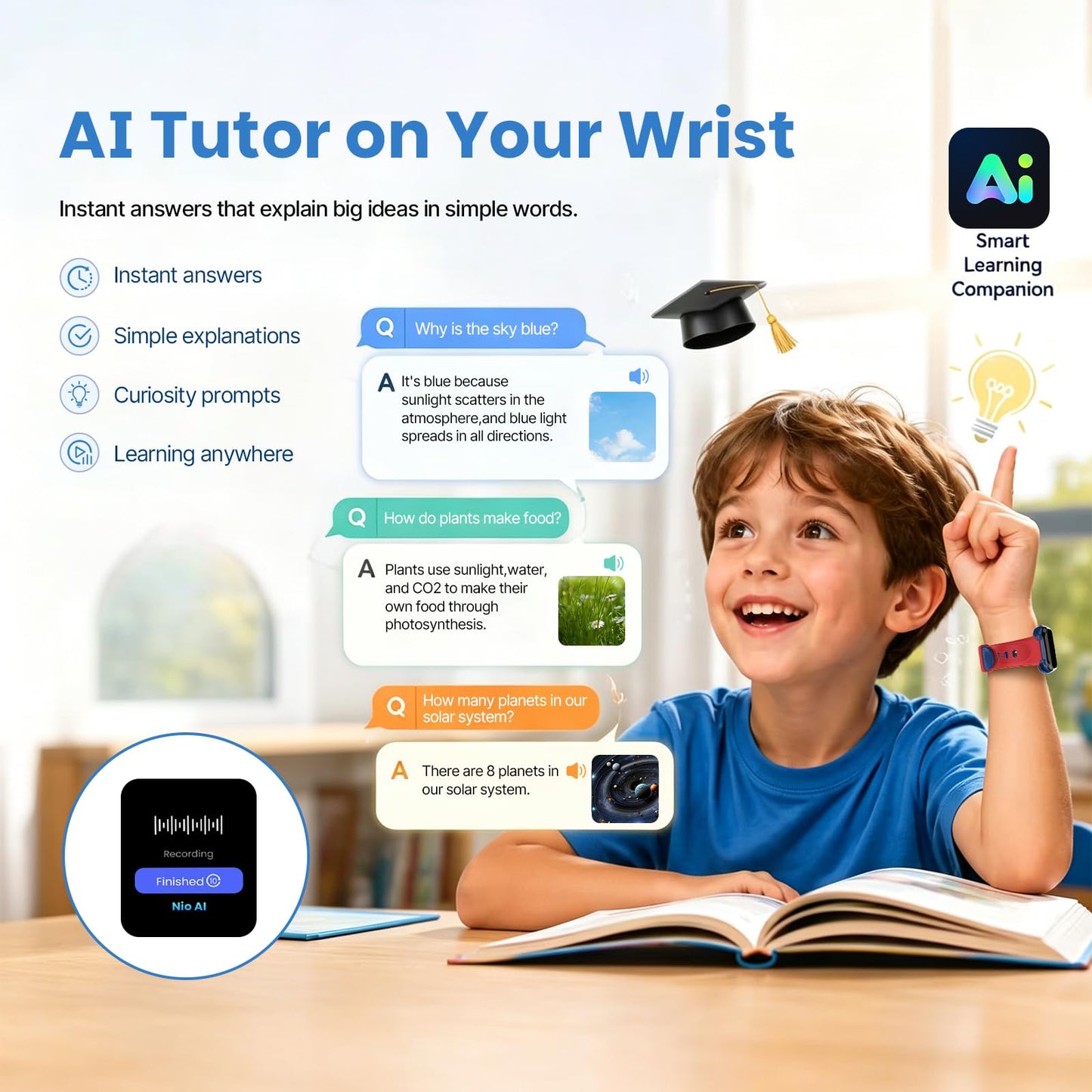 K9 Smart Watch for Kids with GPS Tracker, AI Voice & Video Call,1.78" AMOLED, 4G Smartwatch with SOS, Parental Controls, School Mode, IP68 Waterproof Kids Smartwatch for Teens Ages 3 and Up