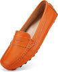 BEAUSEEN Women's Genuine Leather Penny Loafers Classic Driving Moccasins Casual Slip On Comfort Women Loafer Shoes