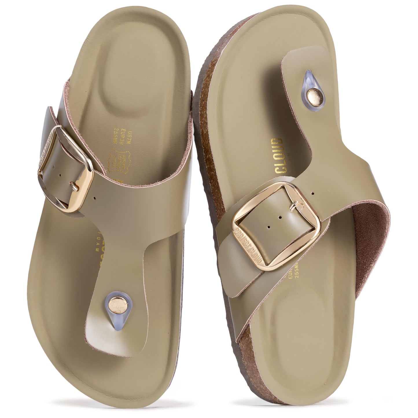 Project Cloud Womens Sandals 100% Genuine Leather Thong Sandals for Women - Memory Foam Insole Women Sandals - Non-Slip Flip Flops for Women - Lightweight Sandals Women Footwear 2026