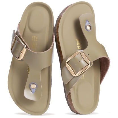 Project Cloud Womens Sandals 100% Genuine Leather Thong Sandals for Women - Memory Foam Insole Women Sandals - Non-Slip Flip Flops for Women - Lightweight Sandals Women Footwear 2026