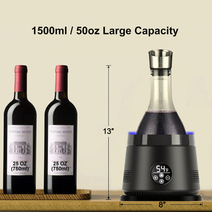 Cobalance Electric Wine Chiller Decanter with Built-in Aerator, 50oz Bottles Cooler & Carafe, 24-Hour Keep Cool, Perfect for Red, White Wine, Gift for Lovers