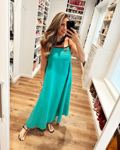 Shy Velvet Women's 2026 Summer Linen Maxi Dress Contrast Spaghetti Strap Dress Backless Casual Party Beach Dresses