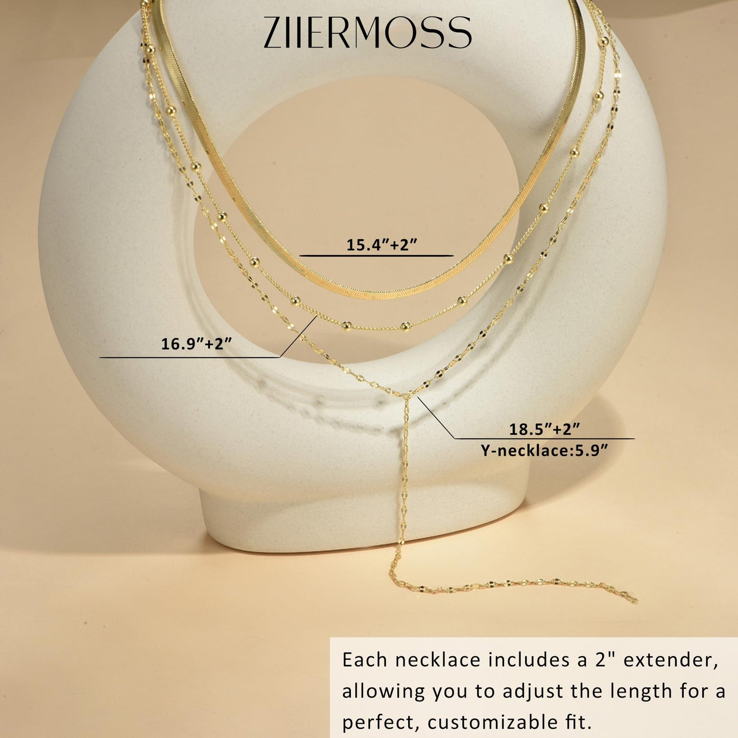 3PCS Gold Necklaces for Women,Chunky Statement Gold Plated Necklace Stack Layered Sterling Silver Herringbone Chains for Women Dainty Trendy Silver Chains Stacked Jewelry Gifts