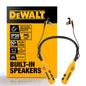 DEWALT Heavy Duty Black Edition 2-in-1 Neckband Bluetooth Headphones w/Built-in Speakers, Jobsite Wearable Speaker & Around Neck, Wireless Headset, 60+ Hrs Hands-Free Music & Calls, Carry Pouch