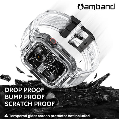 amBand Bands Compatible with Apple Watch 9/8/7 45mm, M1 Sport Series Rugged Case Protective Cover for iWatch 6/SE (3/2/1)/5/4/3 44mm Men Green