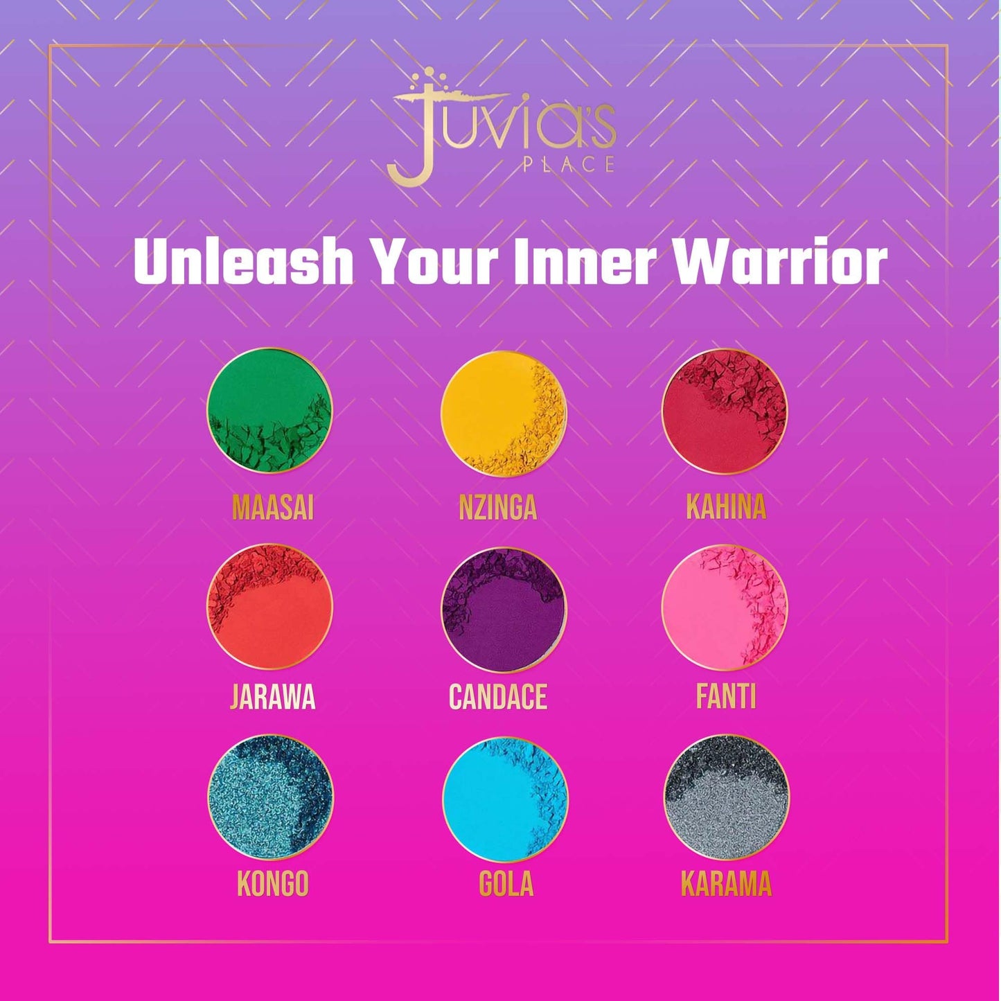 Juvia's Place Palette The Warrior - Warm Golds, Browns & Bronzes, Shades of 9, Warm and Neutral Palette, Pigmented Makeup Palette Eye Color & Shine