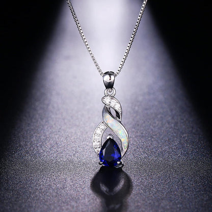 Jewelry Sets Australian Created Opal Necklace Earrings Jewelry for Mom