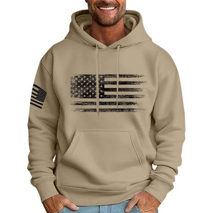 Ymosrh Mens Patriotic Hoodies USA Flag Print Hooded Sweatshirt Pullover Casual Fashion Hoodie, M-6XL