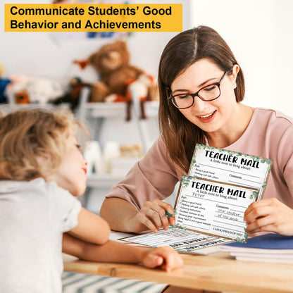 60Pcs Teacher Mail Notes to Parents, Boho Happy Mail from Teacher, Brag Cards for Students Behavior Classroom Must Haves to Send Home for Preschool Kindergarten Elementary School Supplies (Boho)