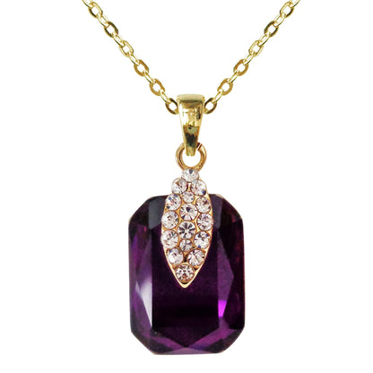 Navachi 18k Gold Plated Crystal Multicolor Square Shape Zircon Dangle Earrings And Neckalce Pendant Az4020-1 Jewelry set