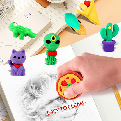 URSKYTOUS 60Pcs Animal Erasers Desk Pets for Kids,Classroom Prizes | Bulk Puzzle Erasers Toys,Party Favors,Back to School,Treasure Chest,Goodie Bag Stuffers,Easter Egg Fillers,Stocking Stuffers