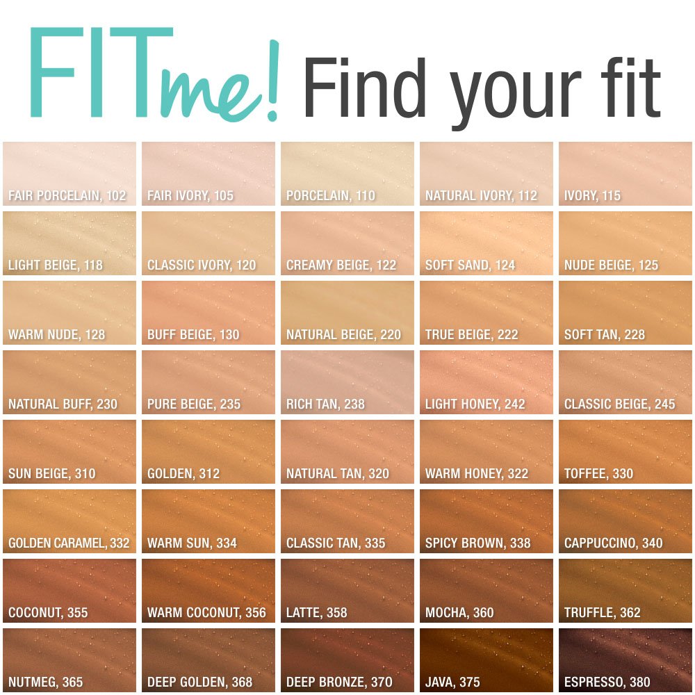 Maybelline Fit Me Matte + Poreless Liquid Oil-Free Foundation Makeup, Mocha, 1 Count (Packaging May Vary)