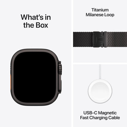 Apple Watch Ultra 3 [GPS + Cellular 49mm] Running & Multisport Smartwatch w/Rugged Titanium Case w/Black Ocean Band. Satellite Communications, Advanced Health & Fitness Tracking