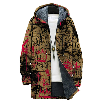 domirica Mens Hooded Cardigan Japanese Art Zip Up Long Sleeve Sweater Hoodie Dragon Print Coat with Pockets
