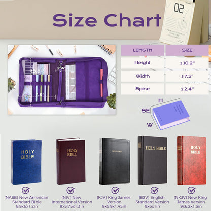 XKDOUS 20 Pcs Bible Case Set with Tabs, Pens, Study Supplies Carrier Holder Portable Men's Bible Bag Church Book Leather Cover Father Day Christian Gift for Dad, Mom, Men, Women