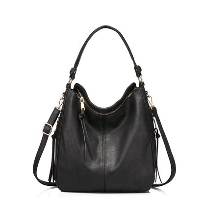 Realer Hobo Crossbody Bags for Women Designer Faux Leather Hobo Handbags Retro Large Size Shoulder Bag Bucket Purse