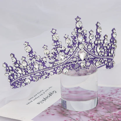 TOBATOBA Silver Wedding Crystal Tiaras and Crowns for Women, Bride Royal Queen Headband Princess Quinceanera Headpieces for Birthday Prom Pageant Party