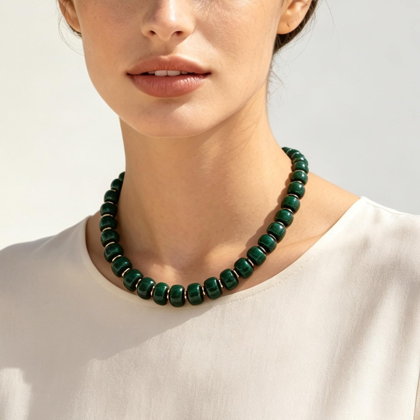 Chunky Beaded Choker Necklace for Women Summer Beach Acrylic Beads Necklaces Trendy Boho Statement Colorful Necklace Jewelry Accessories