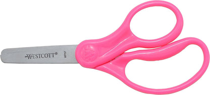 Westcott 16454 Right- and Left-Handed Scissors, Kids' Scissors, Back to School, Classroom Supplies, Ages 4-8, 5-Inch Blunt Tip, Assorted, 6 Pack