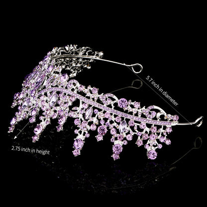 TOBATOBA Silver Wedding Crystal Tiaras and Crowns for Women, Bride Royal Queen Headband Princess Quinceanera Headpieces for Birthday Prom Pageant Party