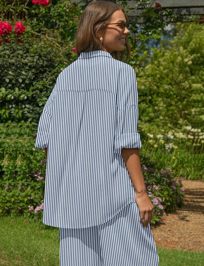 TARSE Womens Linen 2 Piece Outfits Casual Lounge Sets | Long Sleeve, Button Down Shirt and Wide Leg Pants, loose fit linen, vacation outfits with Pockets