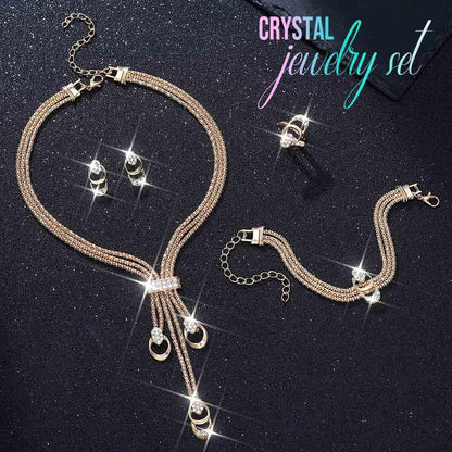 CLOACE Gold Long Choker Necklace Set Punk Cuban Y-Necklaces and Bracelet Fashion Chain Jewelry Accessories for Women