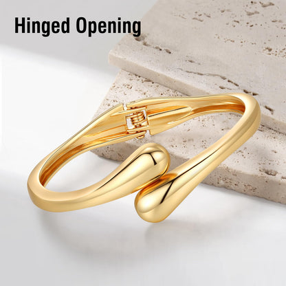 Chunky Gold Bangle Bracelets for Women Trendy 14K Gold Plated Cuff Bracelets Stack, Dainty Gold Bracelet Sets Non Tarnish Fashion Jewelry Gift