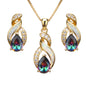 Jewelry Sets Australian Created Opal Necklace Earrings Jewelry for Mom