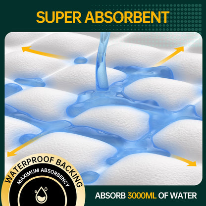 MILDPLUS Disposable Bed Pads 40"X40" 50pcs Extra Large Pee Pads for Incontinence 140 Gram Heavy Duty Super Absorbent Underpads Waterproof Chucks Pads for Adults, Elderly or Pets [100x100CM]