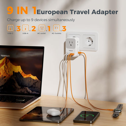 TESSAN 2 Pack European Travel Plug Adapter, Europe Power Converter