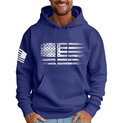 Ymosrh Mens Patriotic Hoodies USA Flag Print Hooded Sweatshirt Pullover Casual Fashion Hoodie, M-6XL