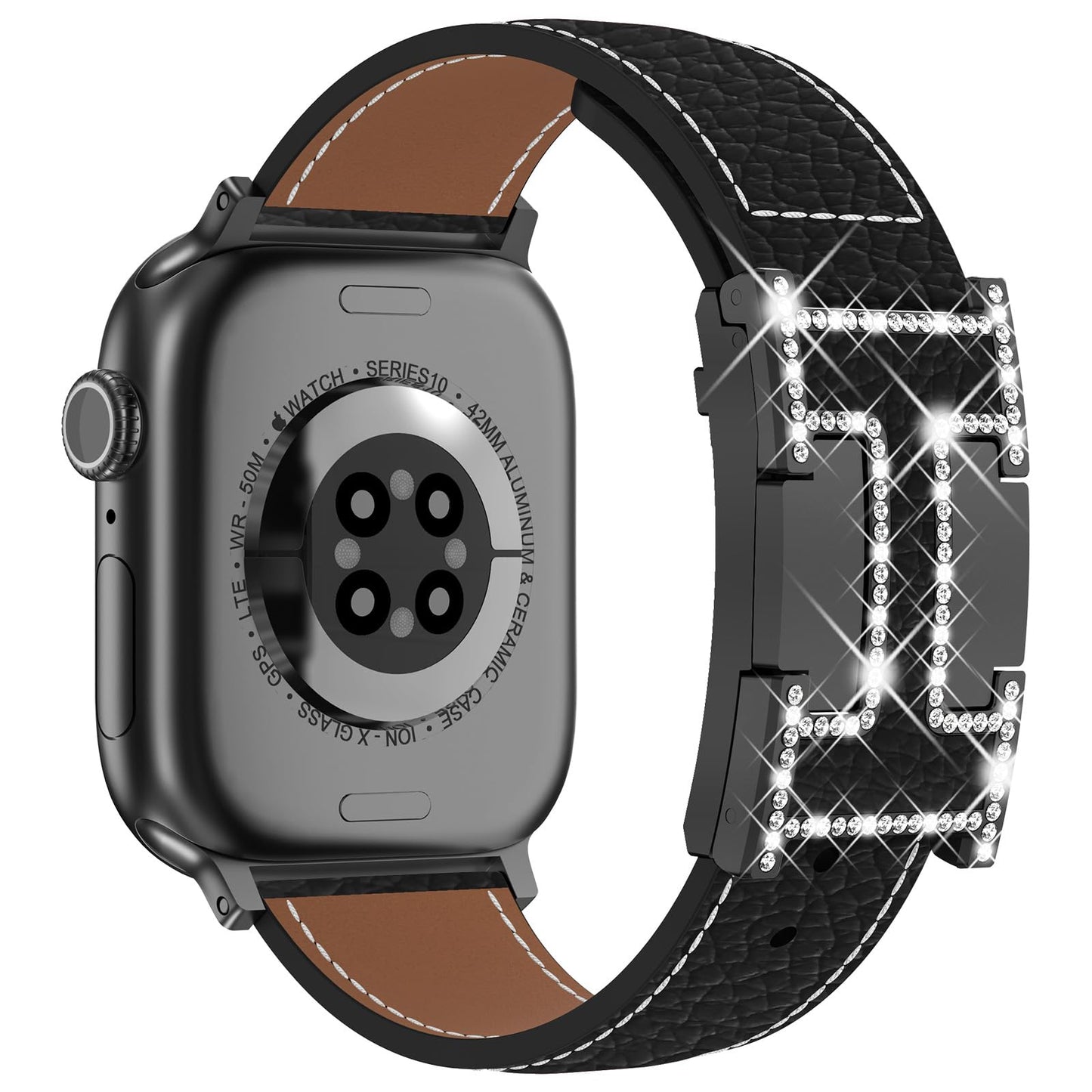 Leather Magnetic Watch Band Compatible with Apple Watch Ultra Band 49mm 46mm 45mm 44mm 42mm 41mm 40mm 38mm Replacement Strap for Women Men iWatch Ultra 3/2/1/SE3/Series 11/10/9/8/7/6/5/4/3/2/1
