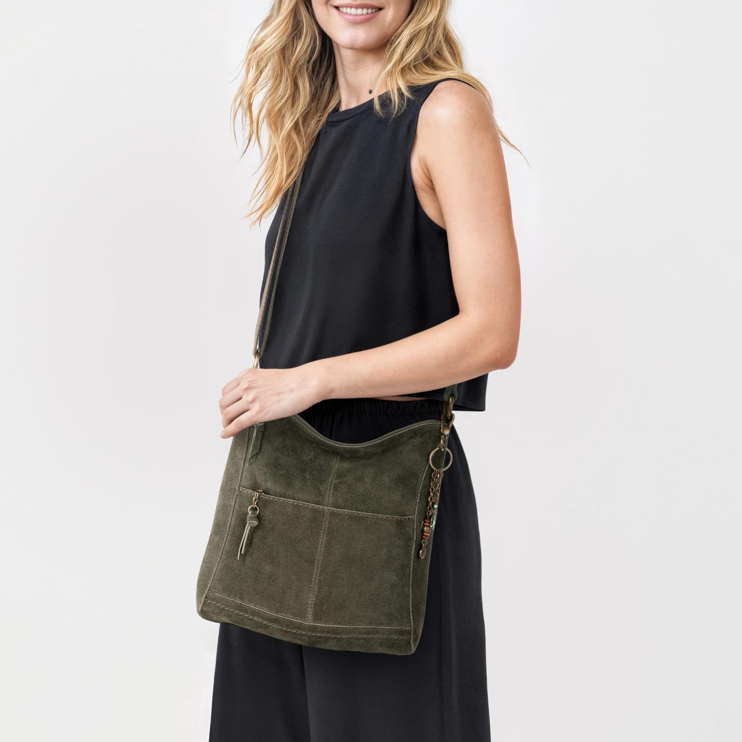 The Sak Lucia Leather Crossbody Purse - Premium Leather Women's Handbag for Everyday & Travel - Cross Body Bag With Zipper