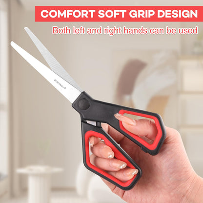 BURVAGY 30Pack 8" Scissors All Purpose, Heavy Duty Scissors with Ultra Sharp Blades Comfort Grip Handles - For Office Home School Sewing Fabric Crafts, High/Middle School Student Teacher Scissor